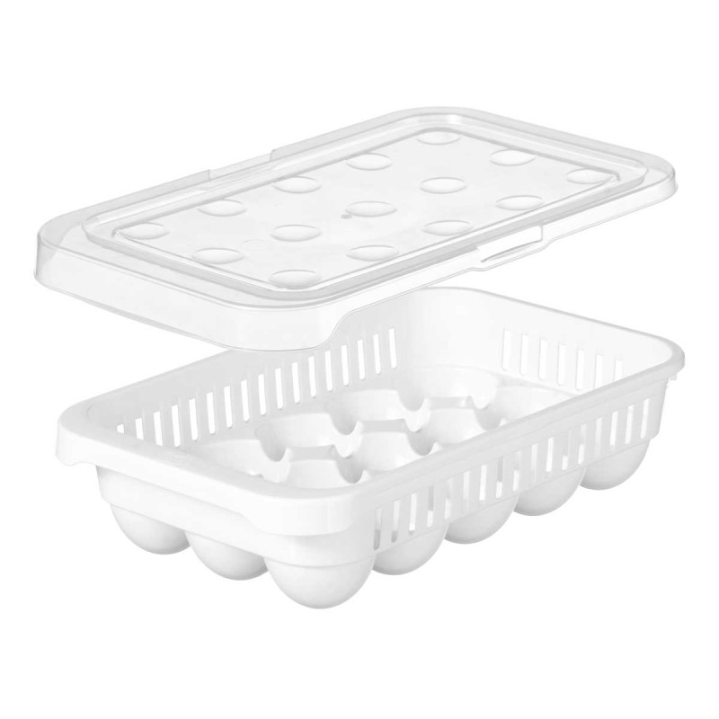 PORTAUOVA PLASTICA 15 FORI BIANCO TRASPARENTE