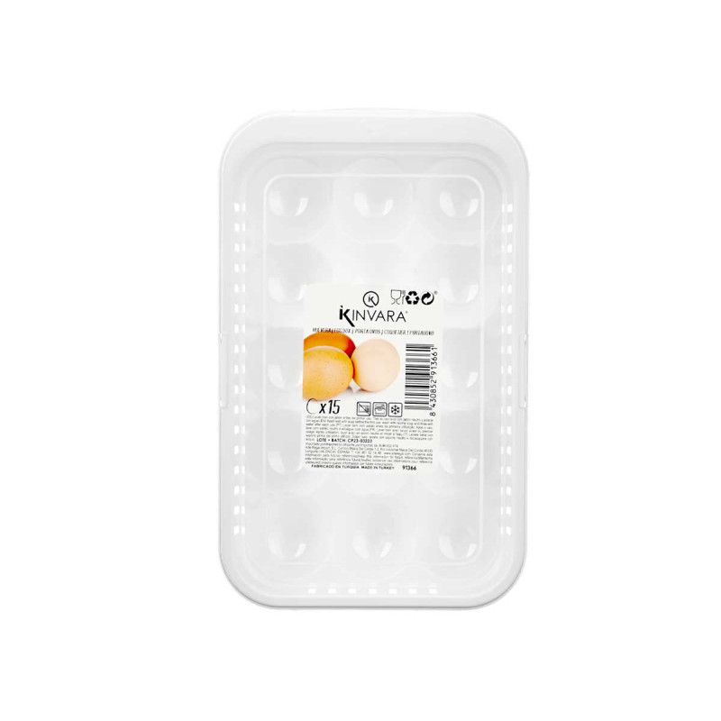 PORTAUOVA PLASTICA 15 FORI BIANCO TRASPARENTE