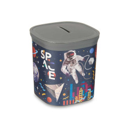 HUCHA PLASTICO CUADRADA SURT 2 ASTRONAUTA