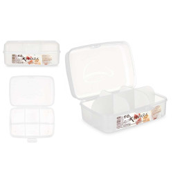 SCATOLA DI PLASTICA PER TÈ 6 FORI TRASPARENTE