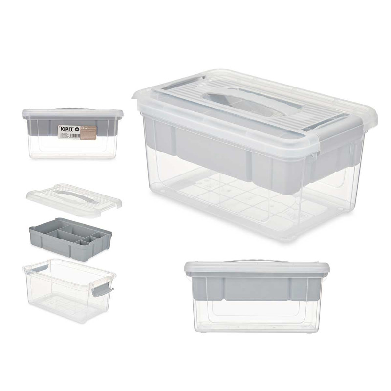 PLASTIC ORGANISER 5 L GREY TRAY
