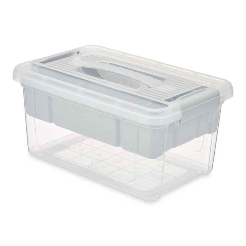 PLASTIC ORGANISER 5 L GREY TRAY