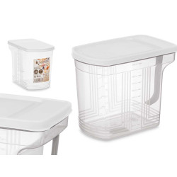ORGANISER WITH HANDLE 2,5 L TRANSPARENT WHITE