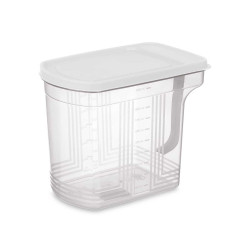 ORGANISER WITH HANDLE 2,5 L TRANSPARENT WHITE