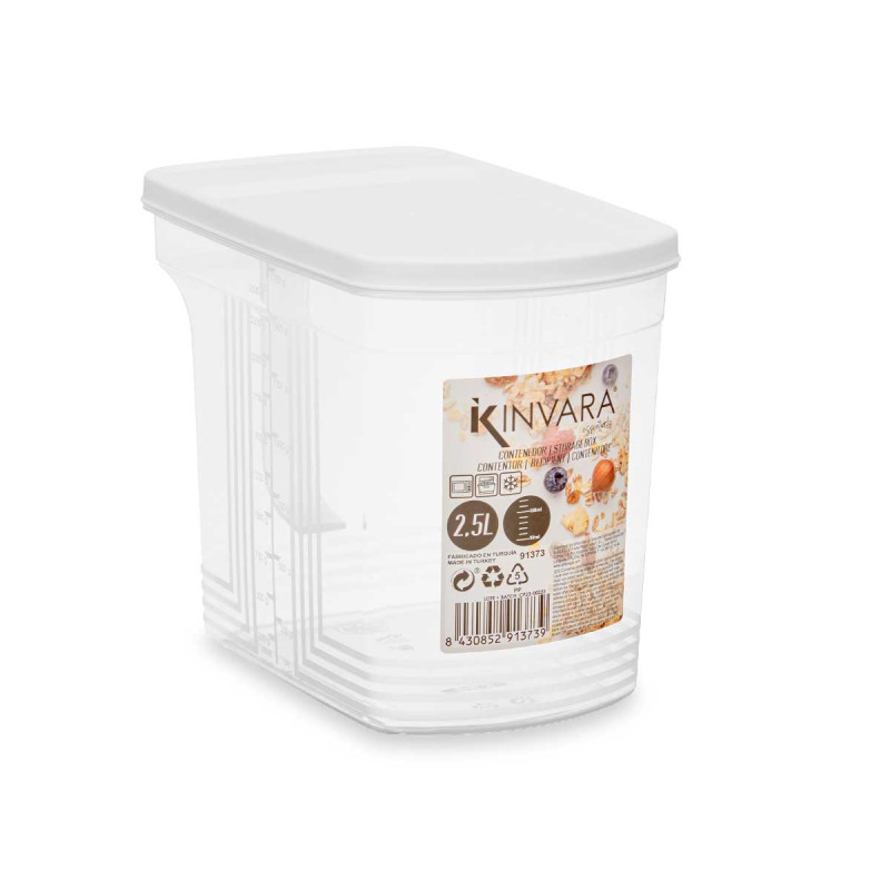 ORGANISER WITH HANDLE 2,5 L TRANSPARENT WHITE