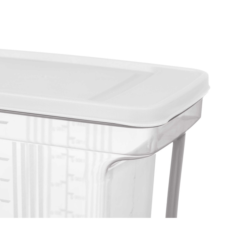ORGANISER WITH HANDLE 2,5 L TRANSPARENT WHITE