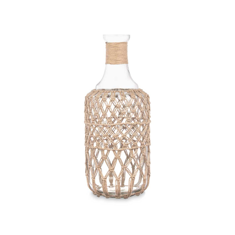 BOTELLA VIDRIO CUERDA NATURAL GRD