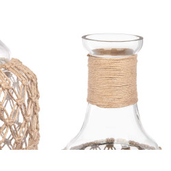 BOUTEILLE EN VERRE AVEC CORDE NATURELLE GRAND
