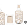 GLASS BOTTLE WITH WHITE ROPE LARGE