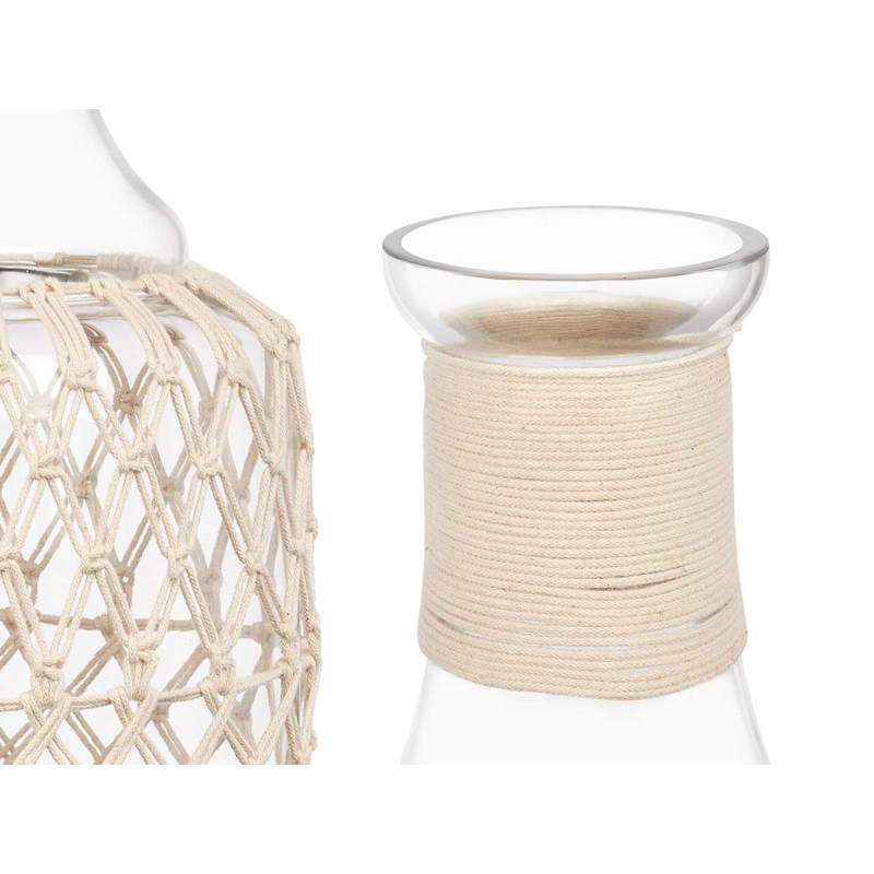 BOUTEILLE EN VERRE AVEC CORDE BLANCHE GRAND