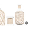 GLASS BOTTLE WITH WHITE ROPE MEDIUM