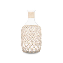 BOUTEILLE EN VERRE AVEC CORDE BLANCHE MOYEN