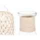 GLASS BOTTLE WITH WHITE ROPE MEDIUM