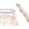 GLASS CANDLEHOLDER WITH WHITE ROPE LARGE