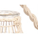 GLASS CANDLEHOLDER WITH WHITE ROPE MEDIUM