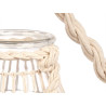 GLASS CANDLEHOLDER WITH WHITE ROPE MEDIUM