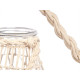 GLASS CANDLEHOLDER WITH WHITE ROPE SMALL