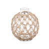 ESFERA VIDRO DECORATIVA COM CORDA NATURAL MED