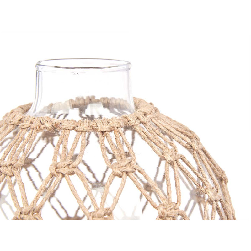 GLASS SPHERE WITH NATURAL ROPE MEDIUM