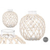 ESFERA VIDRO DECORATIVA COM CORDA BRANCA GRD