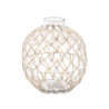 ESFERA VIDRO DECORATIVA COM CORDA BRANCA GRD