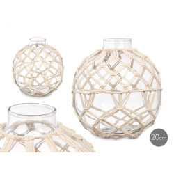 GLASS SPHERE WITH WHITE ROPE MEDIUM