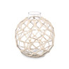 ESFERA VIDRO DECORATIVA COM CORDA BRANCA MED