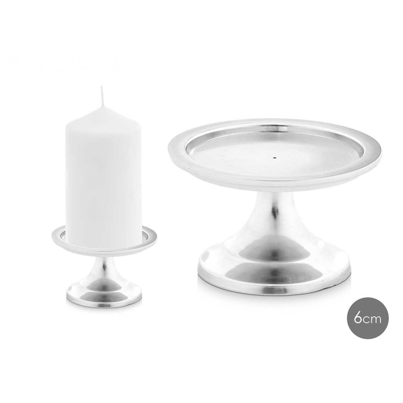 CANDELABRO BASE PICCOLA ARGENTATO 6 CM