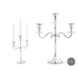 CANDELABRO 3 VELAS PLATEADO 28CM
