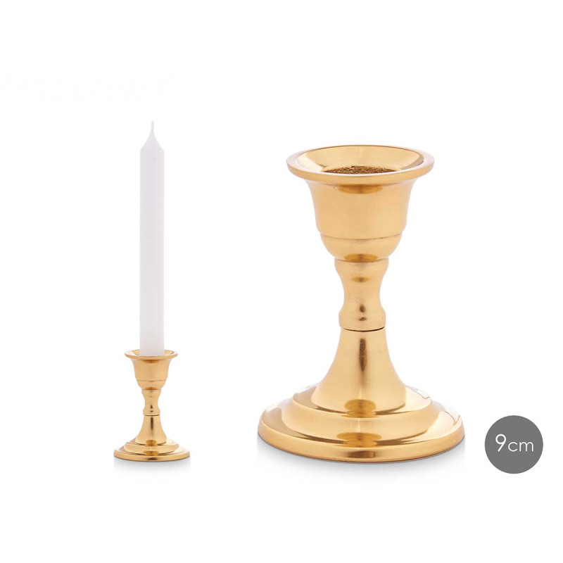 BOUGEOIR SIMPLE DORÉ 9CM
