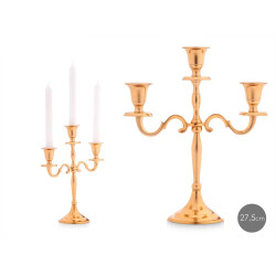 CANDELABRO 3 VELAS DORADO 28CM