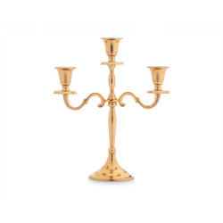 CANDELABRO 3 VELAS DORADO 28CM