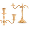 CANDELABRO 3 VELAS DORADO 28CM