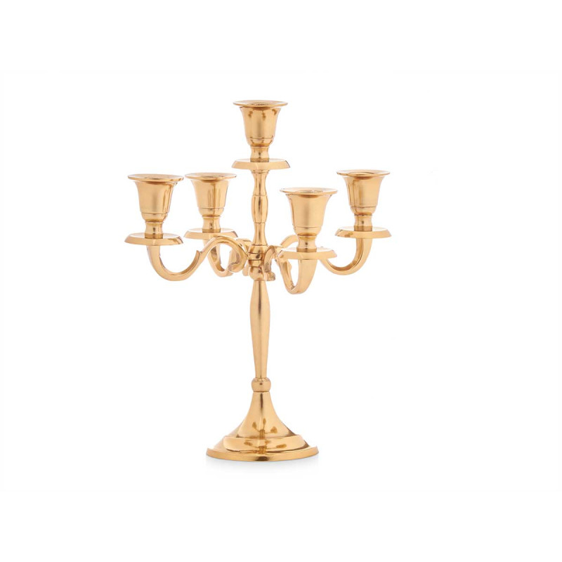 CANDELABRO 5 VELAS DORADO 28,5CM