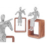FIGURINE MÉTAL VIOLON ARGENT AVEC SUPPORT EN BOIS