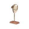 FIGURA METAL DOURADA COM SUPORTE MADEIRA