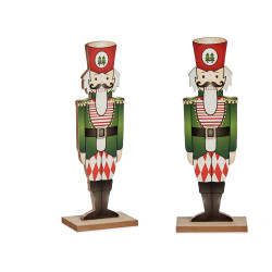 FIGURA IN LEGNO SCHIACCIANOCI 40CM VERDE