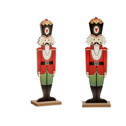 FIGURA IN LEGNO SCHIACCIANOCI 60CM ROSSO