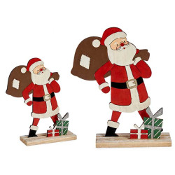 BABBO NATALE IN LEGNO CON BORSA DEI REGALI