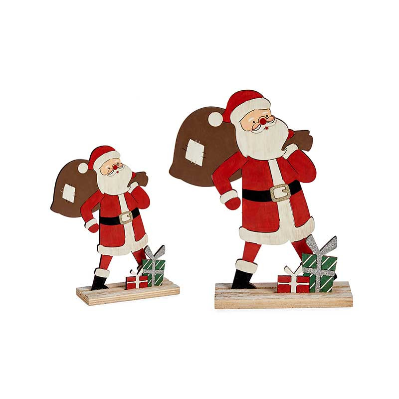 BABBO NATALE IN LEGNO CON BORSA DEI REGALI