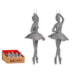 ADORNO PARA ÁRVORE DE NATAL BAILARINA PRATEADA 