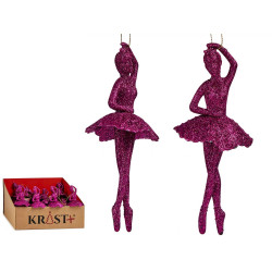 CHRISTMAS TREE ORNAMENT BALLERINA FUCHSIA
