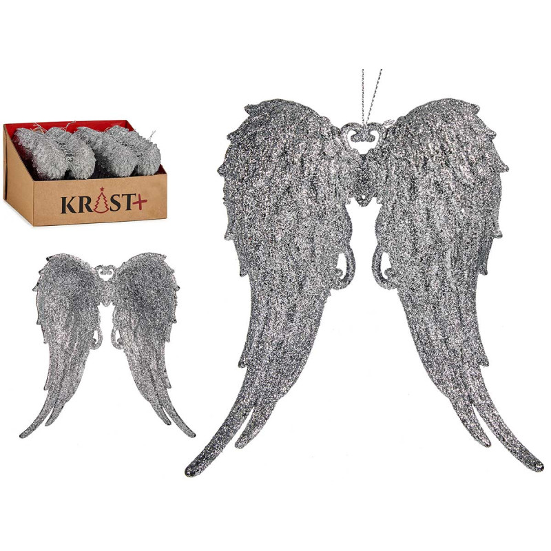 CHRISTMAS TREE ORNAMENT WINGS SILVER
