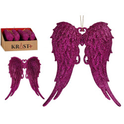 CHRISTMAS TREE ORNAMENT WINGS FUCHSIA
