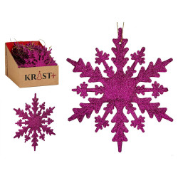 CHRISTMAS TREE ORNAMENT SNOWFLAKE FUCHSIA