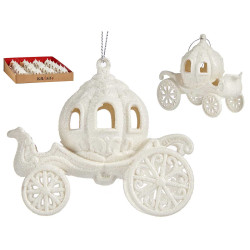 ADDOBBO ALBERO NATALE CARROZZA ZUCCA BIANCO