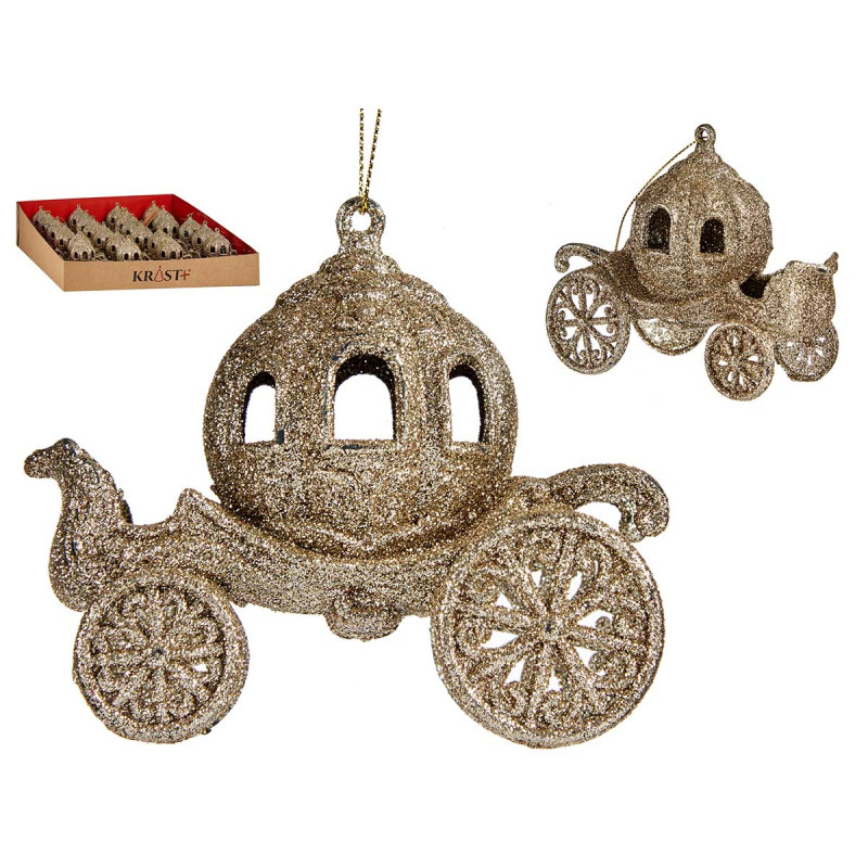 ADDOBBO ALBERO NATALE CARROZZA ZUCCA CHAMPAGNE