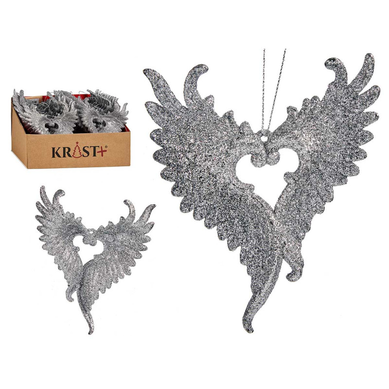 ADDOBBO ALBERO NATALE PICCOLE ALI ARGENTATO