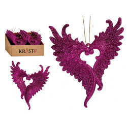 CHRISTMAS TREE ORNAMENT SMALL WINGS FUCHSIA
