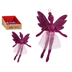 CHRISTMAS TREE ORNAMENT FAIRY FUCHSIA